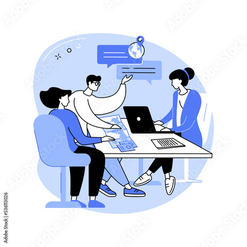 Explaining the route isolated cartoon vector illustrations.