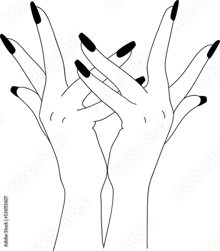 Women Hand Line Hand Drawn Finger