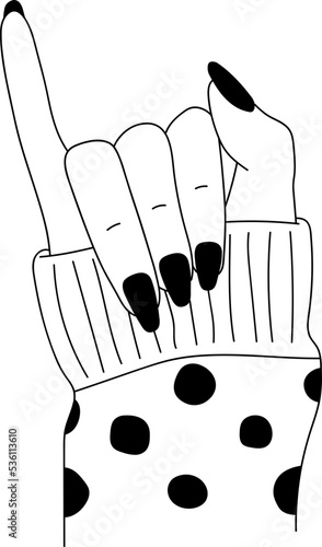 Women Hand Line Hand Drawn Finger