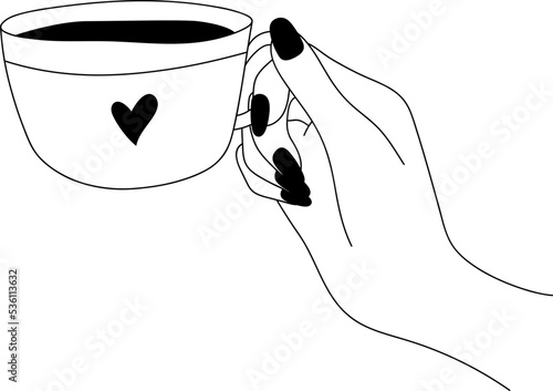 Women Hand Line Hand Drawn Finger