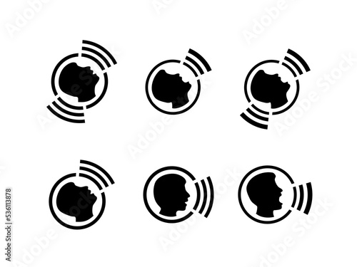 shouting screaming head man silhouette design vector