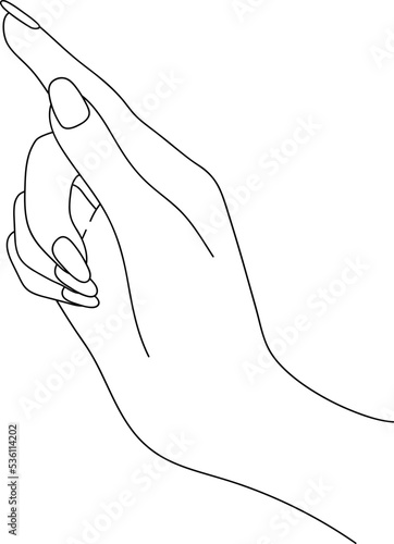 Woman Hand Nail Polished Line