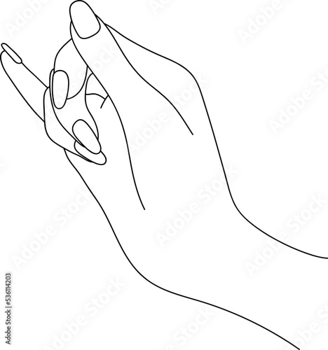Woman Hand Nail Polished Line