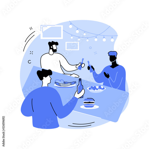 Going to a pub isolated cartoon vector illustrations.