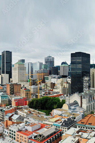 Aerial vertical view of Montreal, Quebec, Canada