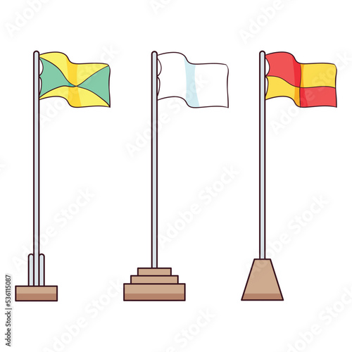 hand drawn flagpole and flag
