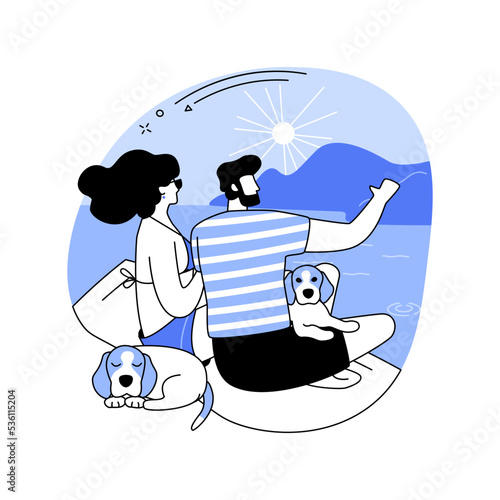 Dog beach isolated cartoon vector illustrations.