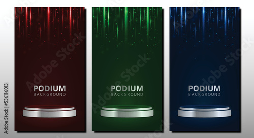 luxary scene with flare lines. with podium background.
