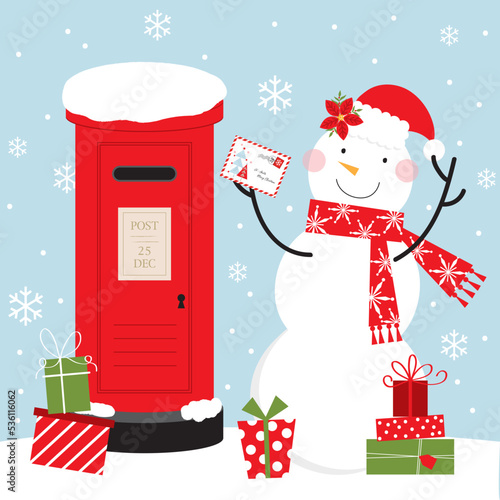 snowman christmas greeting card design