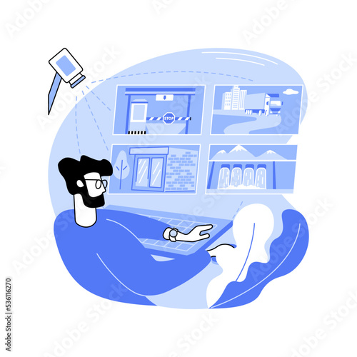 Security monitoring and analysis isolated cartoon vector illustrations.