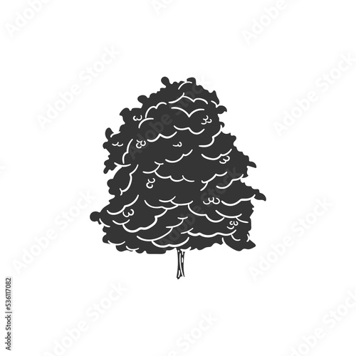Tree Icon Silhouette Illustration. Nature Vector Graphic Pictogram Symbol Clip Art. Doodle Sketch Black Sign.