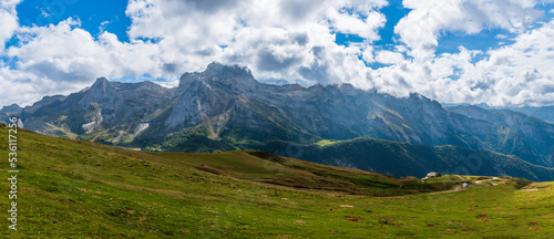Panorama of the Col d'Aubisque, in the French Pyrenees massif, in the Bearn, France photo