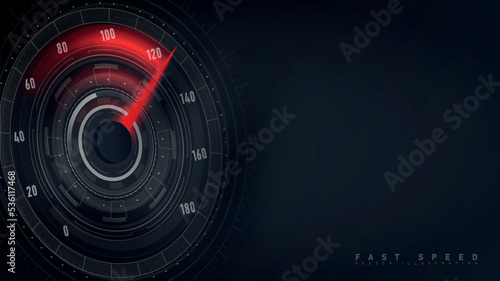 Background with fast speedometer