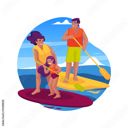 Paddleboard isolated cartoon vector illustration.