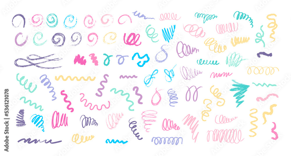 Set of decorative swirls, serpentines and spirals, vector strokes Set of decorative swirls, serpentines and spirals, vector strokes
