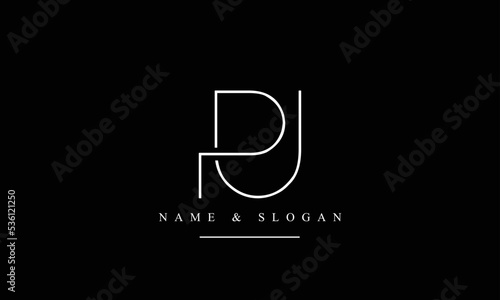UP, PU, U, P abstract letters logo monogram