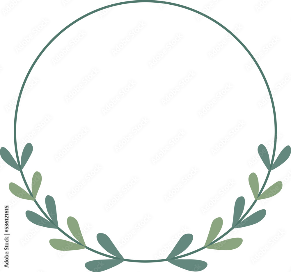 Fototapeta premium Leaf Frame Wreath 
