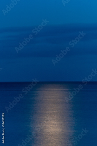 Mon, Denmark A moonrise over the Baltic Sea