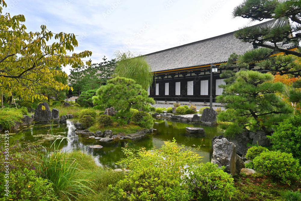 千手観音を安置した京都市三十三間堂の北池