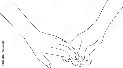 Holding Hand Line Drawing Both
