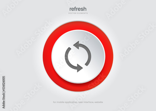 3d minimal modern sync, rotate, swap, repeat, reset, sustainability, refresh icon emblem symbol push button. 3d blue synchronize icon. Reload, update icon. Mobile app icons. Device UI UX mockup.