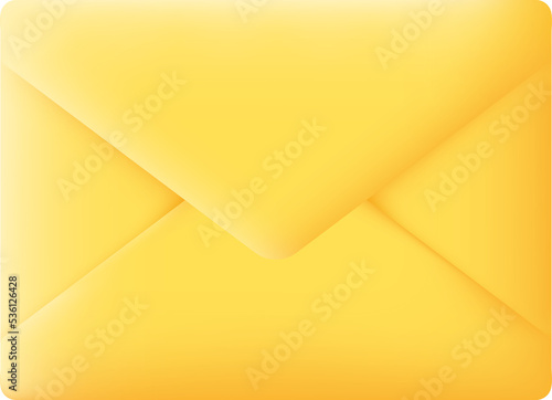 Yellow Envelope Message Mail Isolated on Transparent Background. 3D illustration