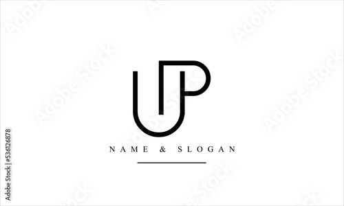 UP, PU, U, P abstract letters logo monogram
