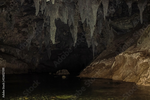 river in natural cave