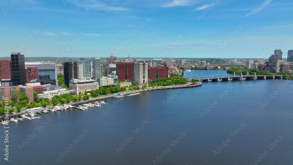 Boston Longfellow Bridge over Charles River, downtown and Back Bay modern city skyline including John Hancock Tower, Prudential Tower, and One Dalton Street in Boston, Massachusetts MA, USA. Boston Longfellow Bridge over Charles River, downtown and Back Bay modern city skyline including John Hancock Tower, Prudential Tower, and One Dalton Street in Boston, Massachusetts MA, USA.