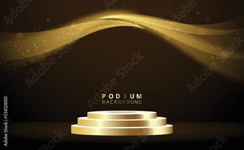 luxary scene with flare lines. with podium background.