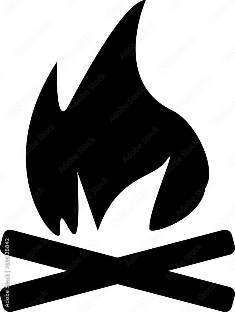 Campfire icon, Travel and holiday symbols, pictogram, transparent backgrounds Campfire icon, Travel and holiday symbols, pictogram, transparent backgrounds