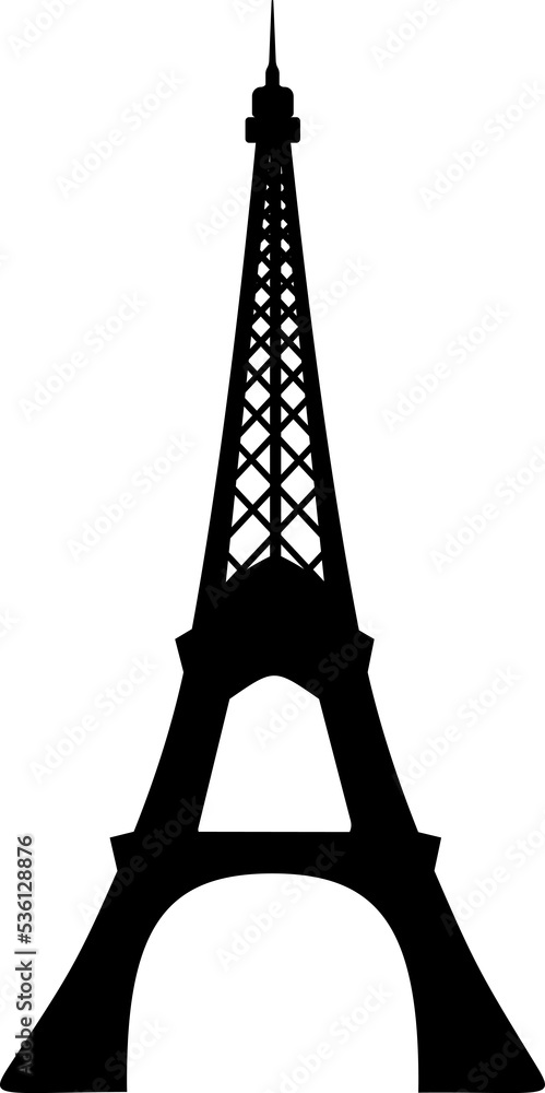 Eiffel tower icon, Travel and holiday symbols, pictogram, transparent backgrounds