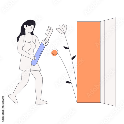 A linear character illustration of resting 