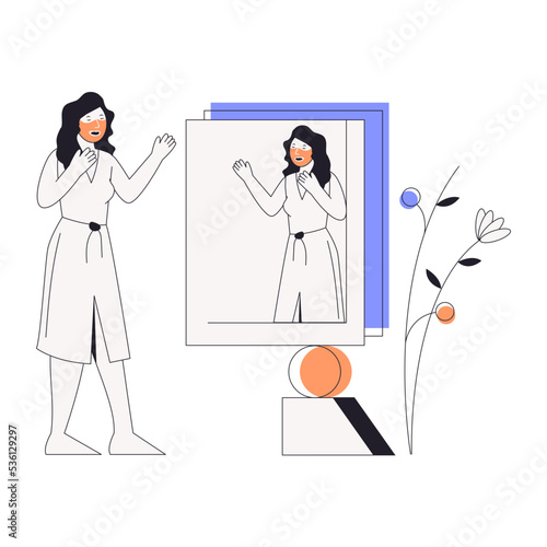 A linear character illustration of resting 