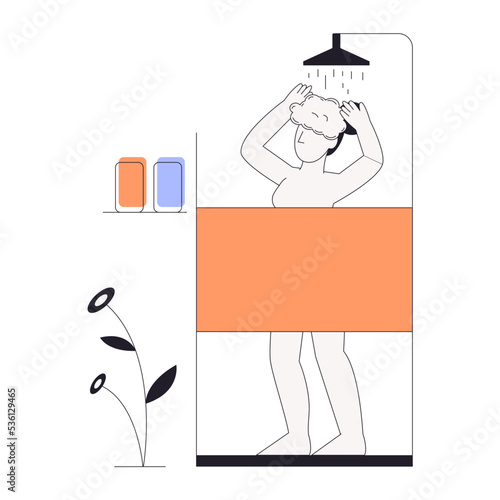 A linear character illustration of resting 