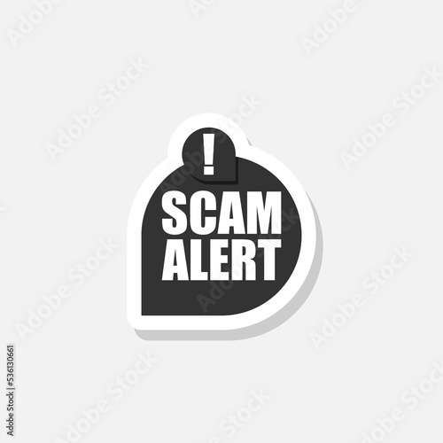  Scam alert icon sticker isolated on white background