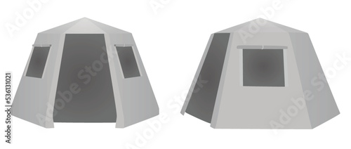 Grey camping tent. vector illustration