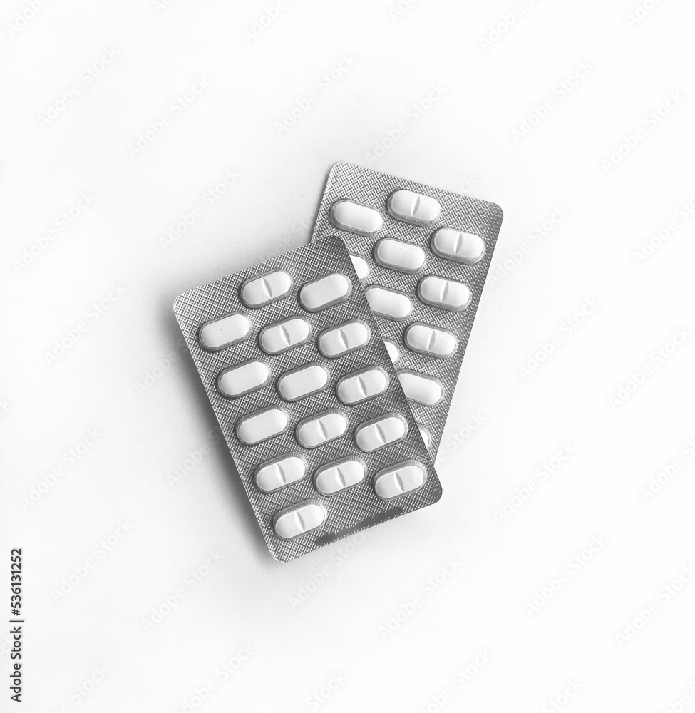 Medicines used for pain on white background. Health and wellness. Medicines used for pain on white background. Health and wellness.