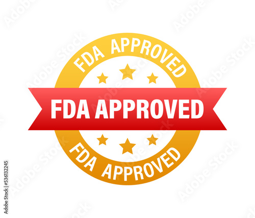 FDA approved grunge rubber stamp on white background. Vector illustration.