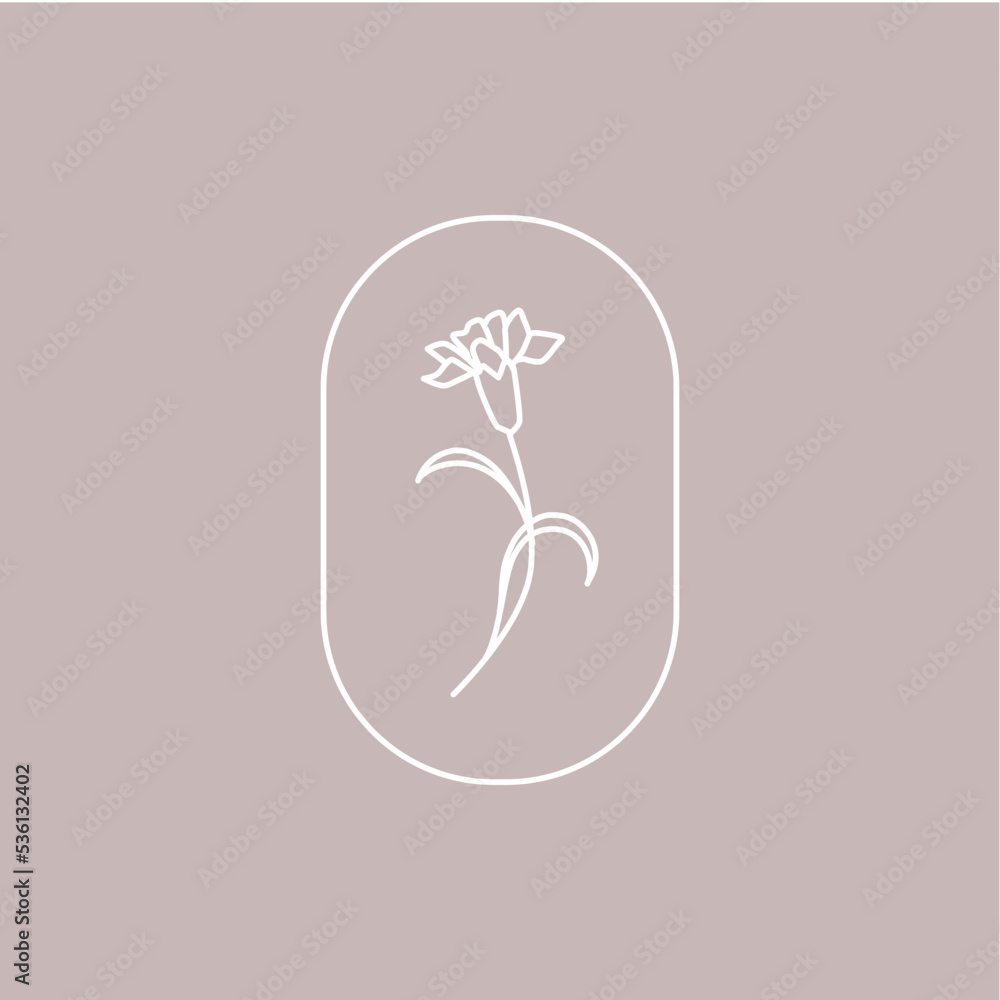 Carnation icon vector. Aesthetic flower symbol. Stock Vector Adobe Stock