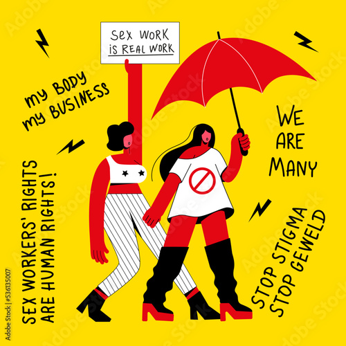 Female prostitutes protest against violence. International Day to End Violence against Sex Workers.