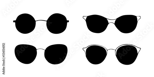 Black sketch fashion eye glasses icon set. Vector doodle cartoon illustration. Frame retro eyeglasses silhouette icons. Hand drawn doodle spectacles