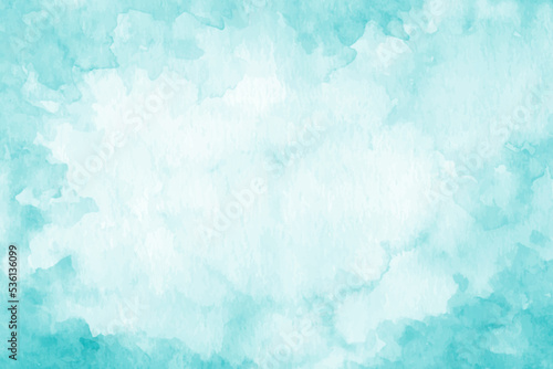 Mint abstract watercolor texture background. Green watercolour brush splash pattern. Pastel color background in paper art style. Vector turquoise illustration design