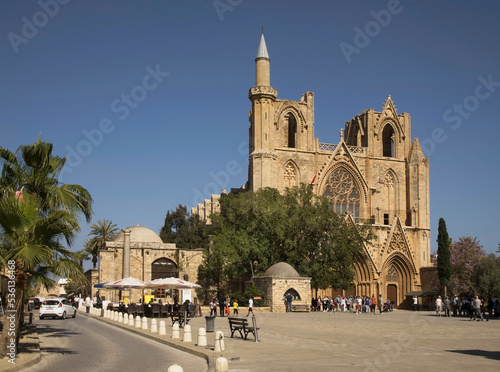 Lala Mustafa Pasha Mosque - Cathedral of Saint Nicholas at Namik Kemal square in Famagusta. Cyprus photo
