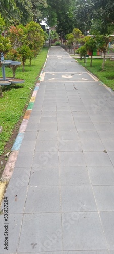 pavement street in the city park