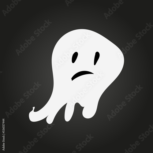 Halloween ghost on black background Vector illustration