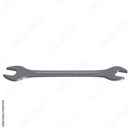 3d rendering illustration of an open end chrome wrench