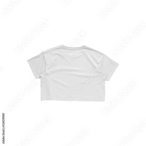 Flat Lay Women's White Crop T-Shirt Back Mockup