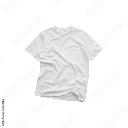 Wrinkled Mens Pocket White T-Shirt Front Mockup