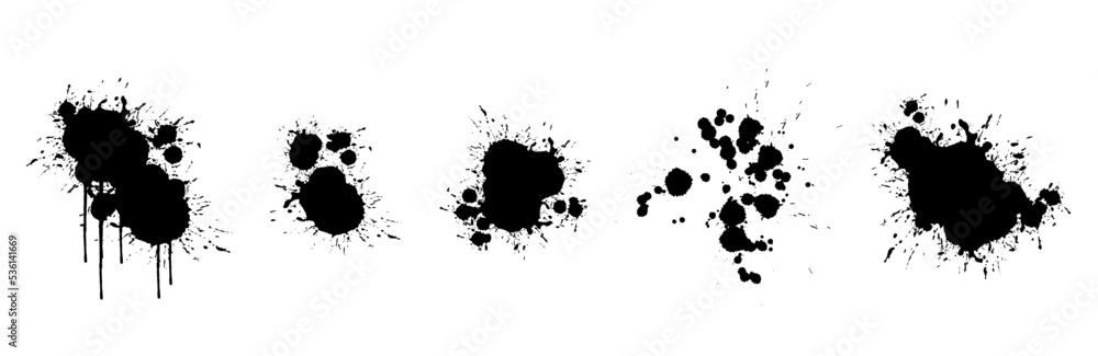 Set of abstract stains, blots, splashes and smudges.Vector graphics.